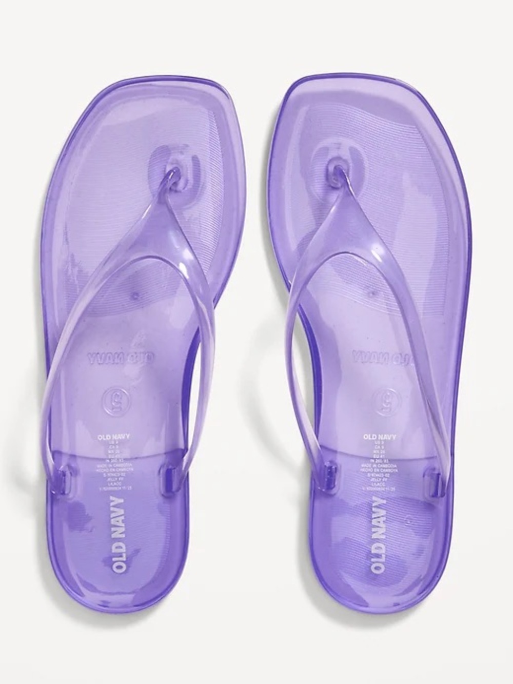 NEW Old Navy Lilac Jelly Flip Flops size 10 New with Tags NWT